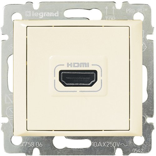 Розетка HDMI без рамки Legrand Valena 1-м. слоновая кость фото Розетка HDMI без рамки Legrand Valena 1-м. слоновая кость картинка